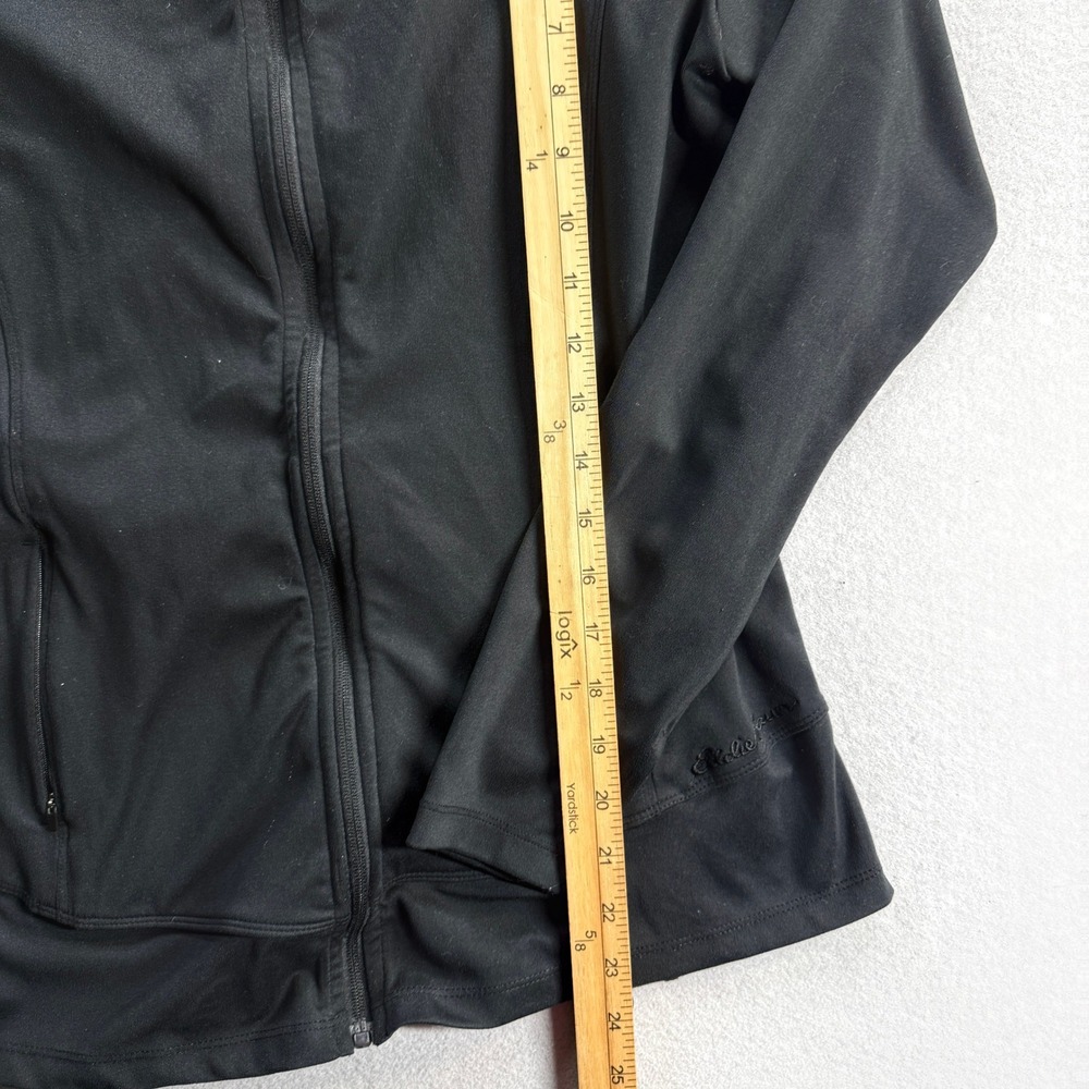 Eddie Bauer Hoodie Jacket Women Med Black Full Zip Activewear Recycled Stretch - Picture 3 of 6